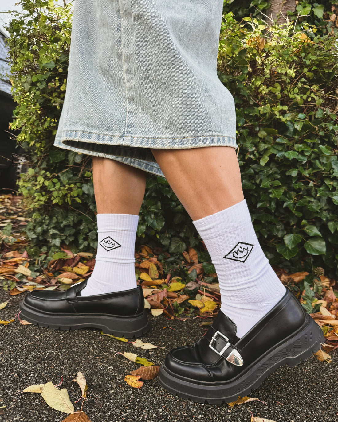 Black Icon, White Tennis Socks